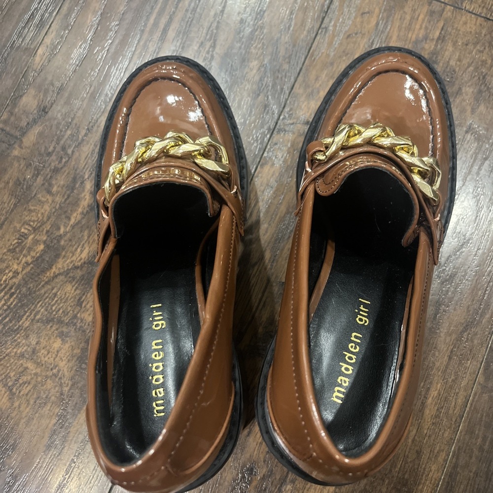 Steve Madden Girl Kassidy Platform Lug Sole Loafer Brown Women's 8.5 - Picture 6 of 10